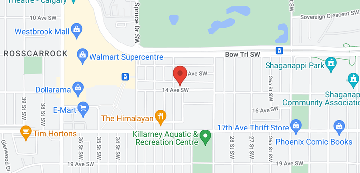map of 3118 14  Avenue SW